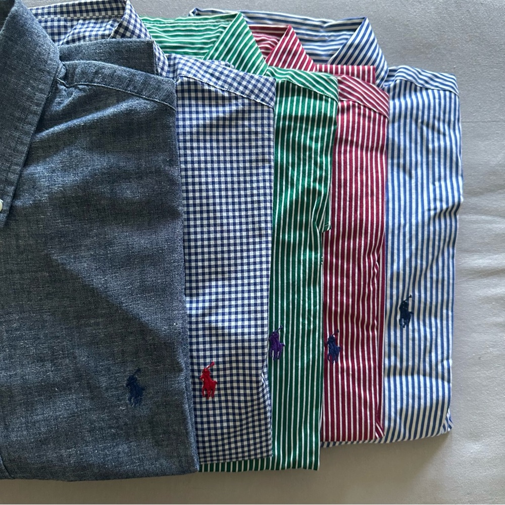 *Bundle* 5 Polo by Ralph Lauren Men's Shirts - Long Sleeved